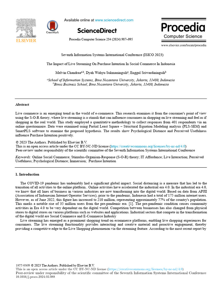 Impact of Live Streaming on Purchase Intention | PDF | Communication ...