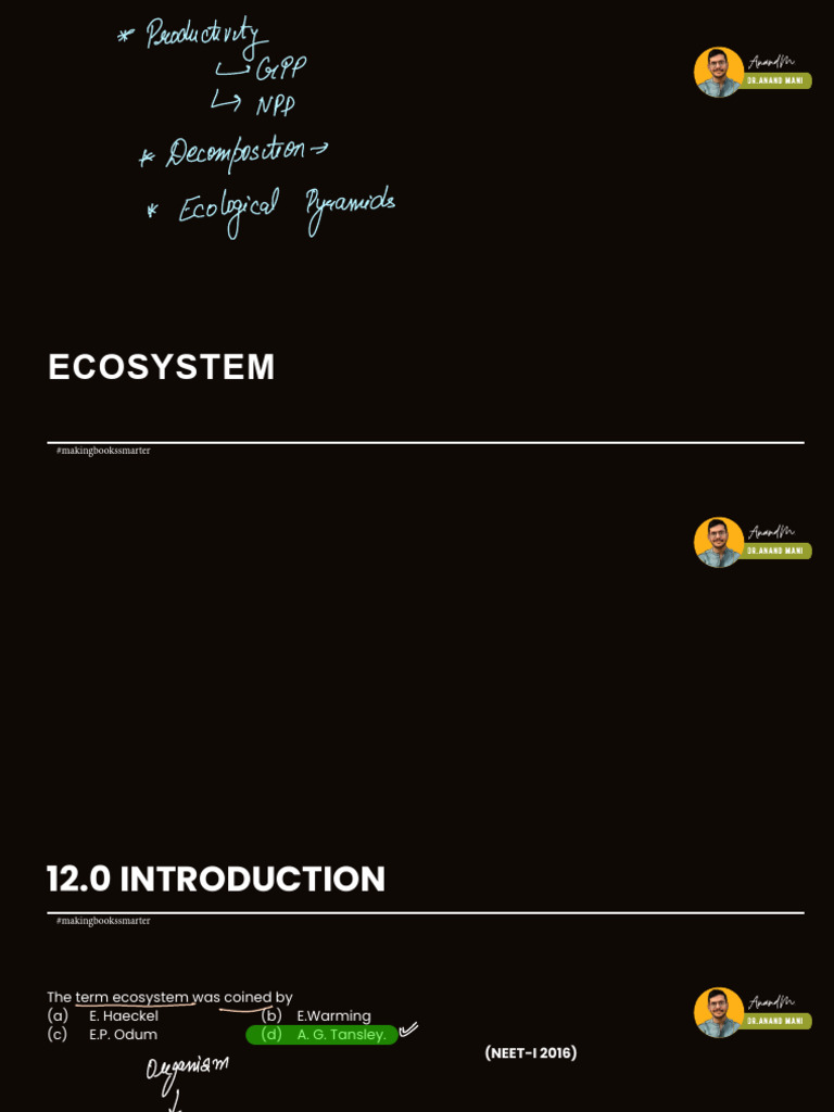 NEET Ecosystem PYQs and Concepts | PDF | Primary Production | Ecosystem