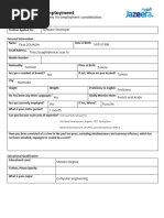 Candidate Information Form Template | PDF