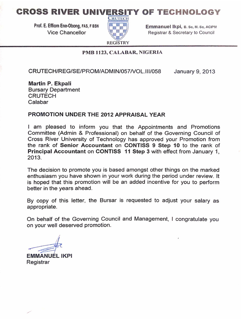 First Promotion Letter | PDF