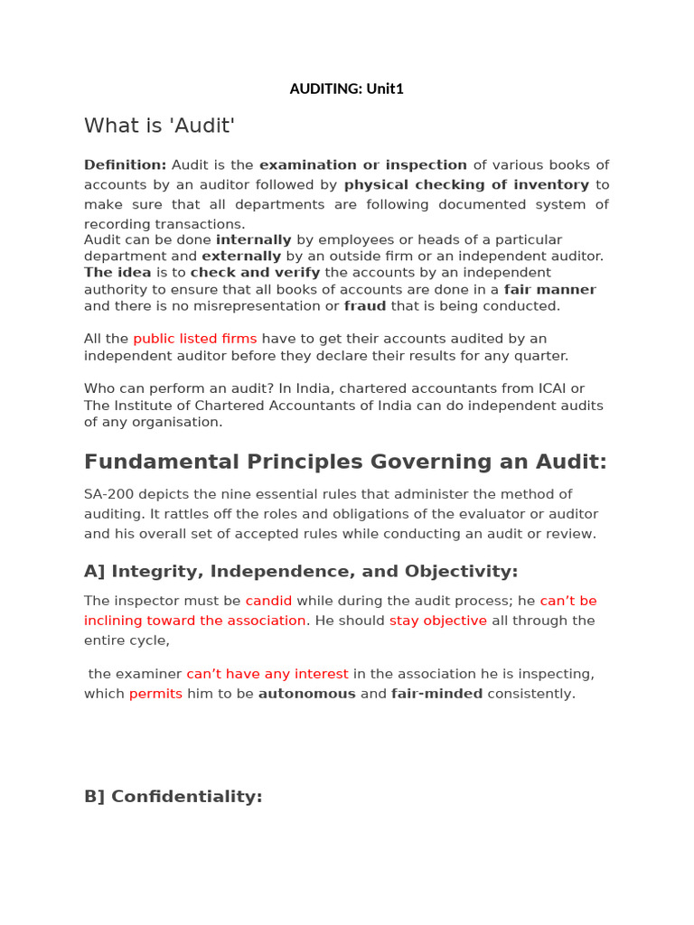 Understanding Auditing Principles and Practices | PDF | Audit ...