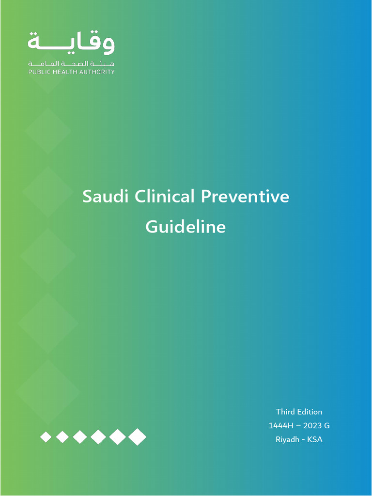 Saudi Clinical Preventive Guidelines 2023 | PDF | Evidence Based ...