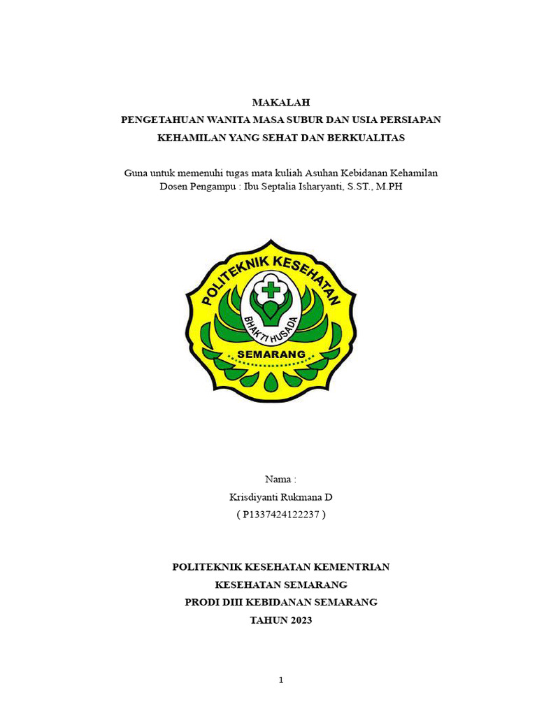 Krisdiyanti Rukmana D (RMD Askeb Uts) | PDF
