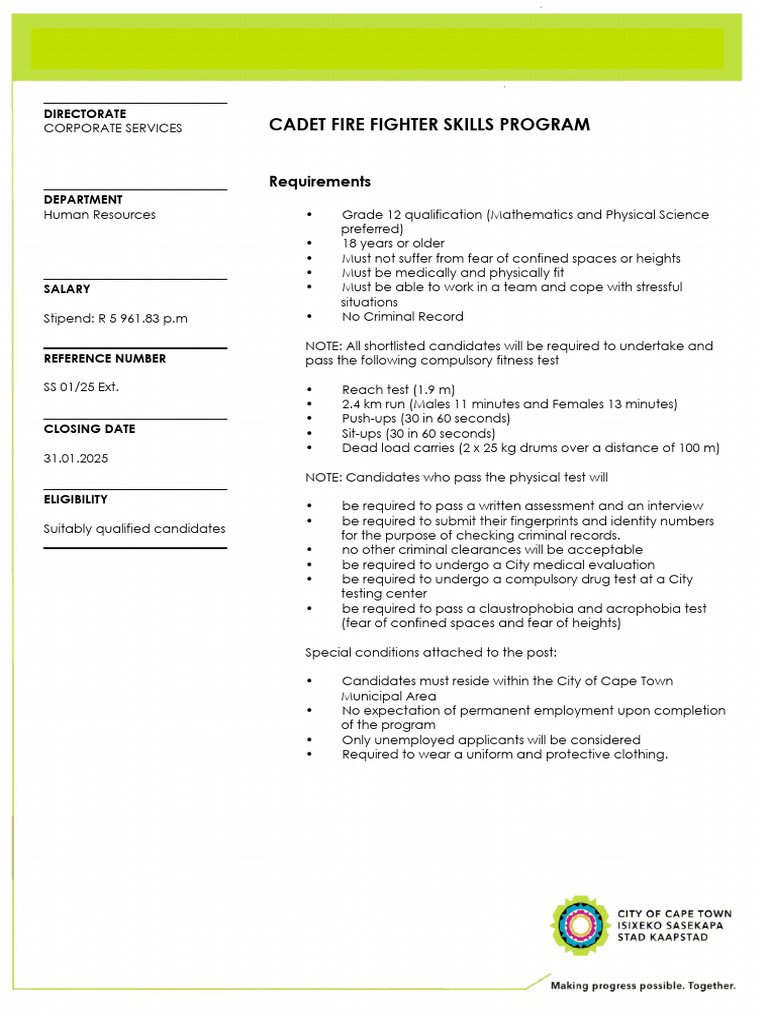 Data Overview - CADET FIRE FIGHTER SKILLS PROGRAM | PDF | Criminal ...