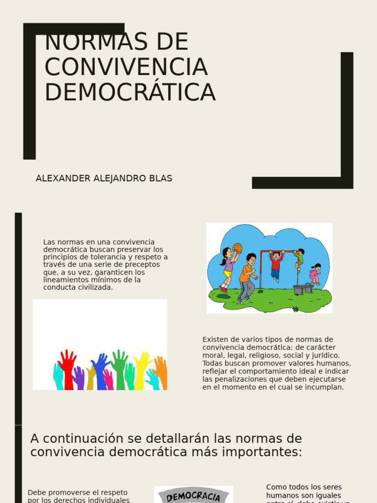 Normas para una Convivencia Democrática | PDF | Democracia | Ideologías ...