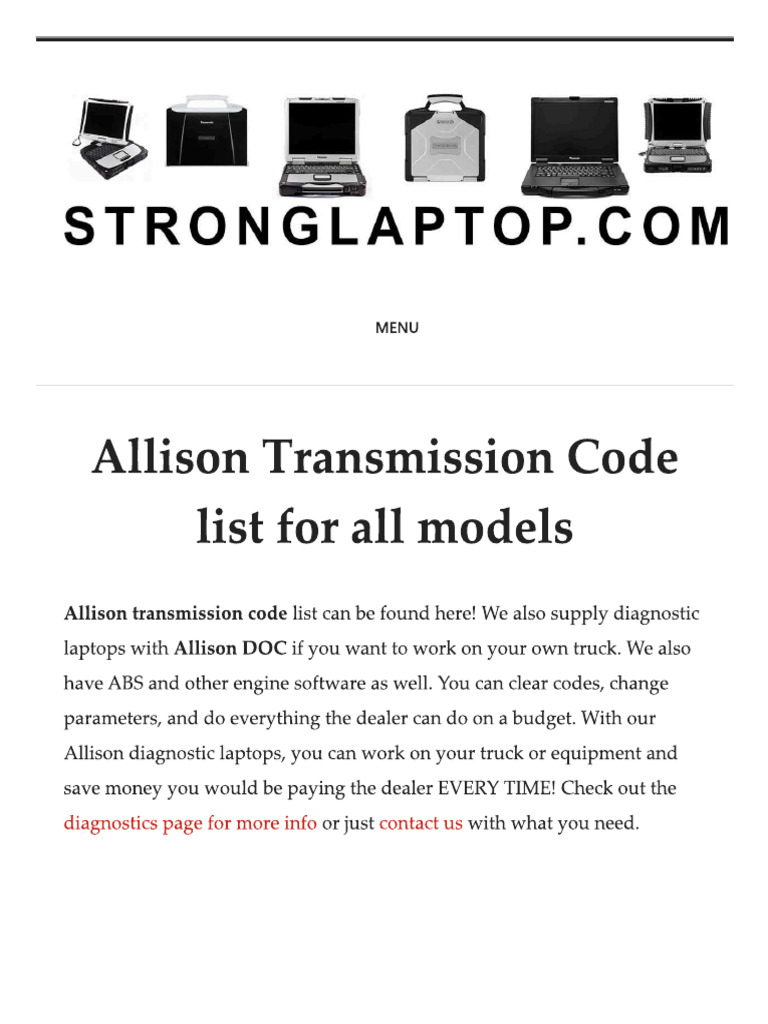 Allisin Transmission Code List | PDF