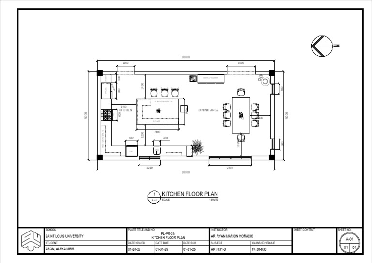 Kitchen Floor Plan for Student Project | PDF | Room | Kitchen