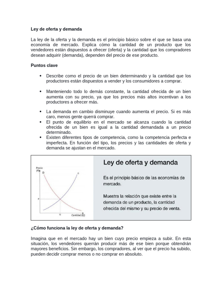 Ley de Oferta y Demanda (1) | PDF | Oferta y demanda | Oferta (economía)