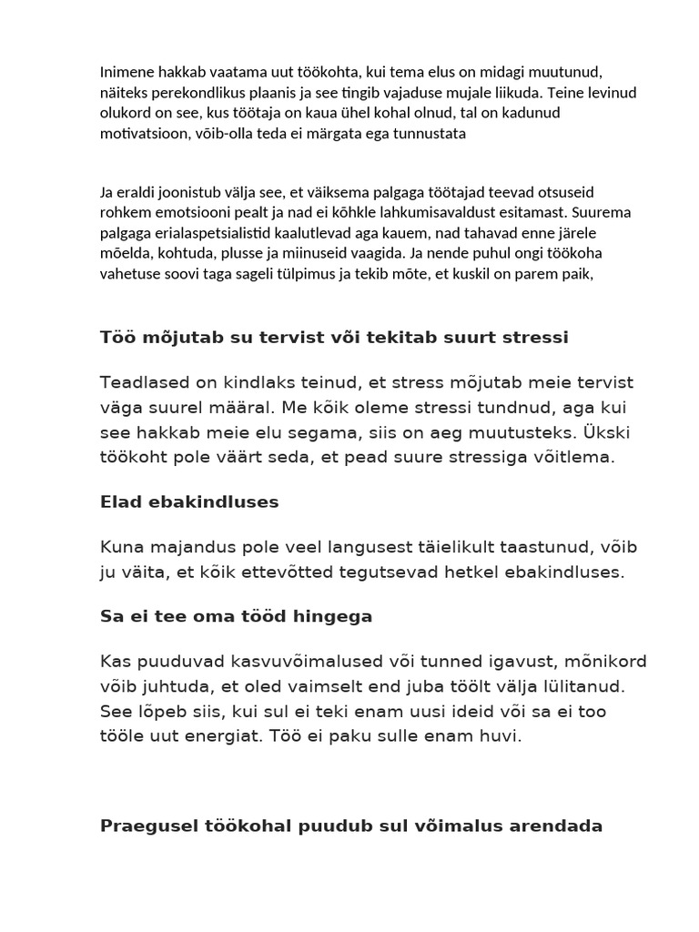 Inimene Hakkab Vaatama Uut Töökohta | PDF