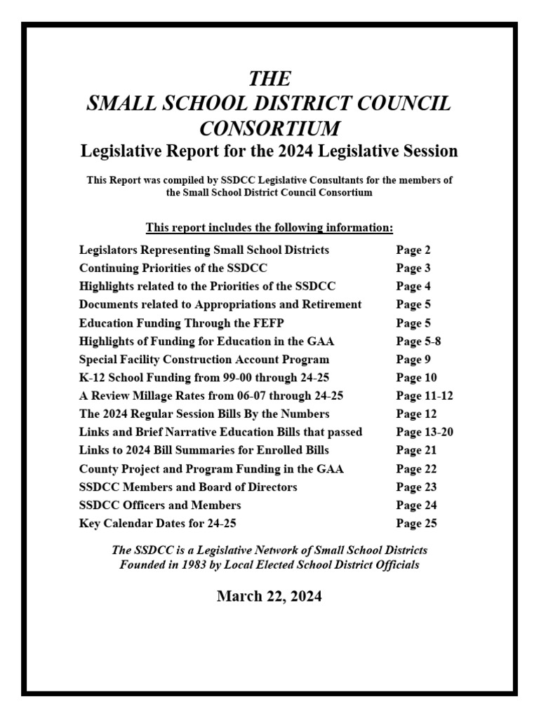SSDCC-2024-Legislative-Report-March-18- | PDF | Employment | Pension