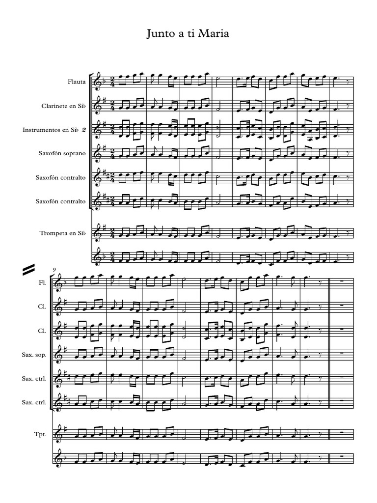 Junto A Ti Maria - Partitura y Partes | PDF