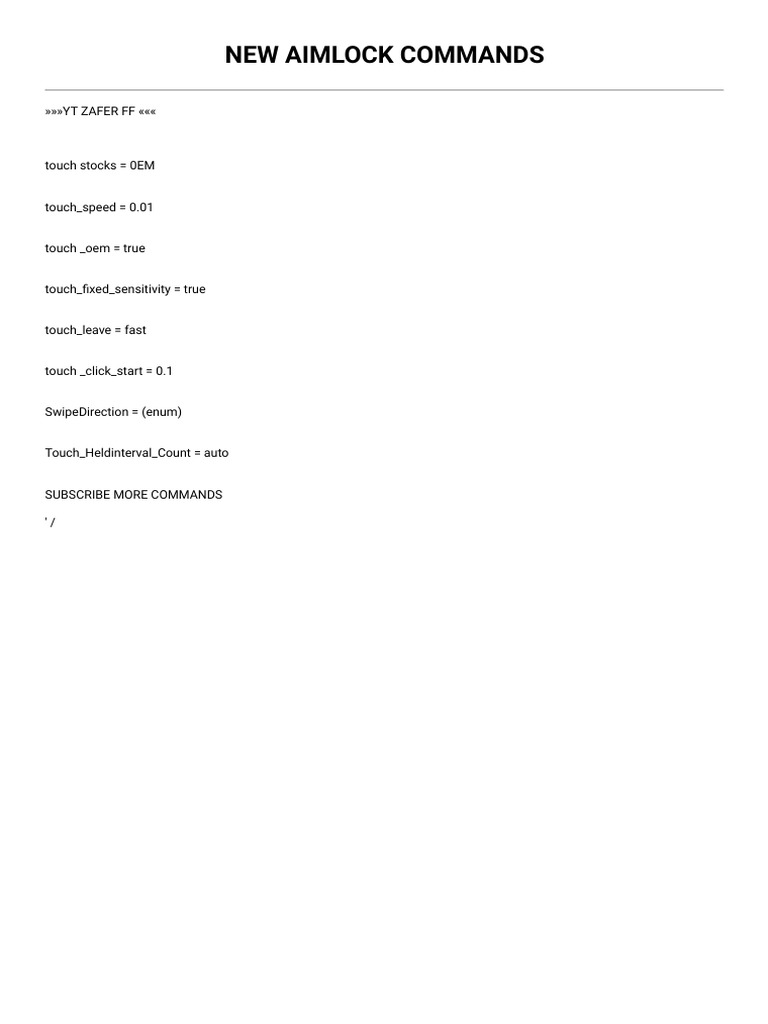 New Aimlock Commands Guide | PDF