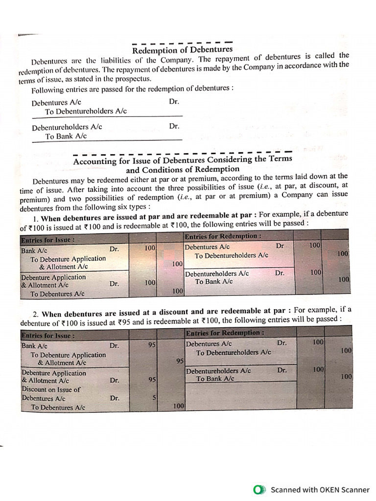 Redemption of Debentures | PDF