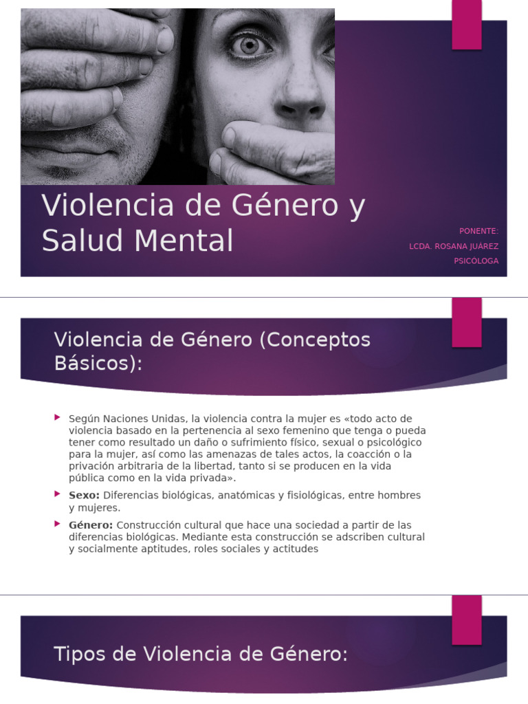 Violencia de Género y Salud Mental | PDF | Violencia | La violencia ...