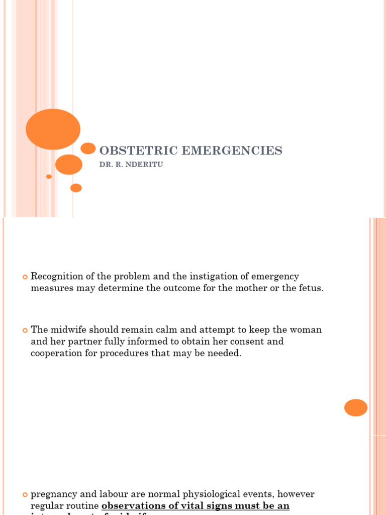 Session 6 - OBSTETRIC EMERGENCIES Part 1 | PDF | Childbirth | Human ...