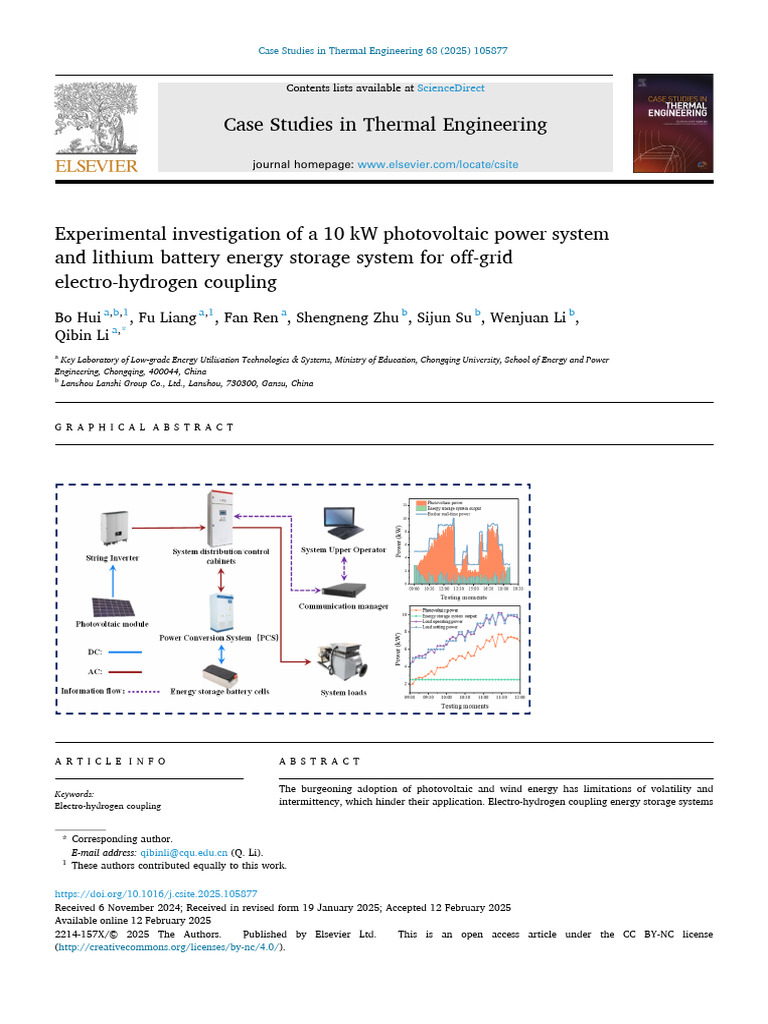 10 kW PV and Lithium Battery for Hydrogen Storage | PDF | Photovoltaics ...