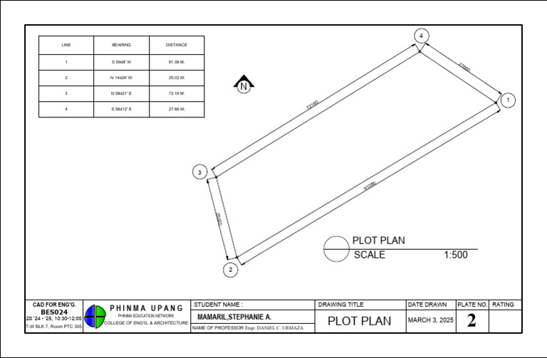 CAD Plot Plan for Engineering Project | PDF