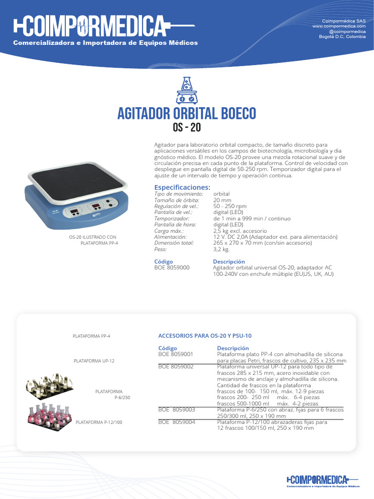 Agitador Orbital OS-20 para Laboratorio | PDF