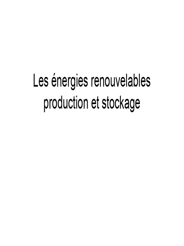 Définition des énergies renouvelables | PDF | Énergie solaire | Énergie ...