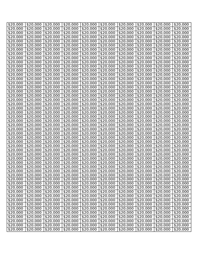 Repeated $20,000 Entries Document | PDF