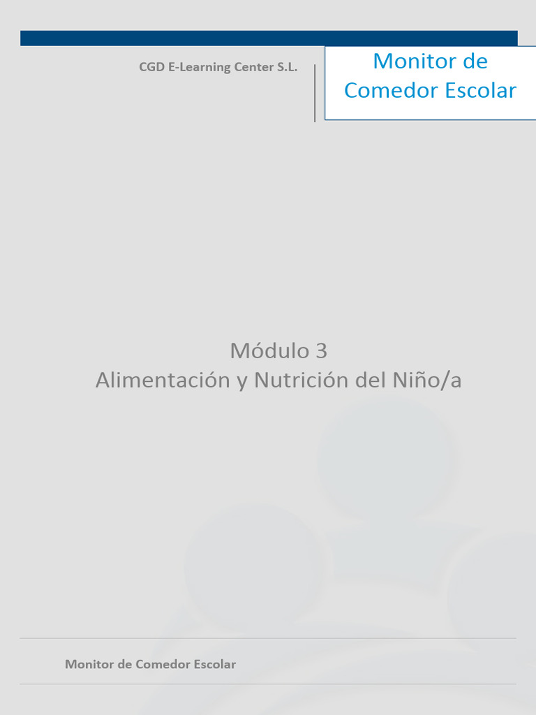 Módulo 3. Alimentación y Nutrición Del Niño-A | PDF | Dieta | Alimentos