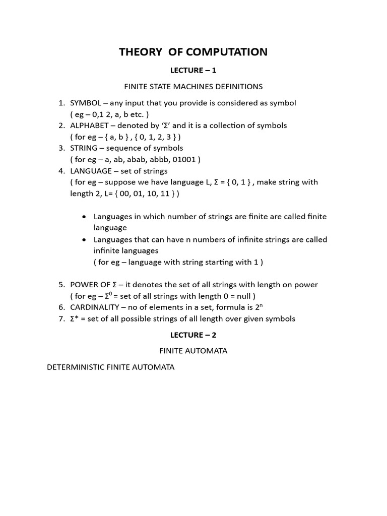 THEORY OF COMPUTATION Updates | PDF | Automata Theory | String ...