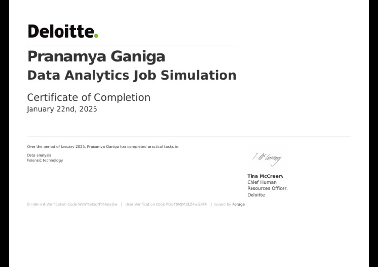 Deloitte Data Analytics Job Simulation Certificate | PDF