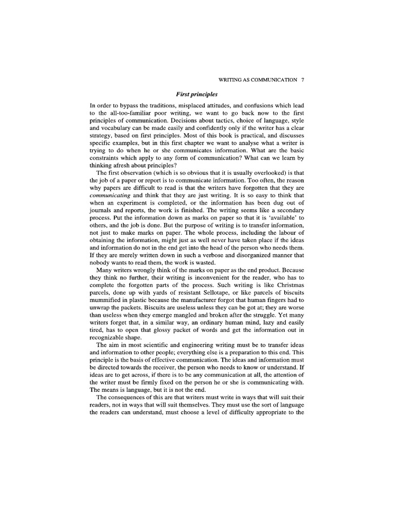 Effective Writing First Principles | PDF