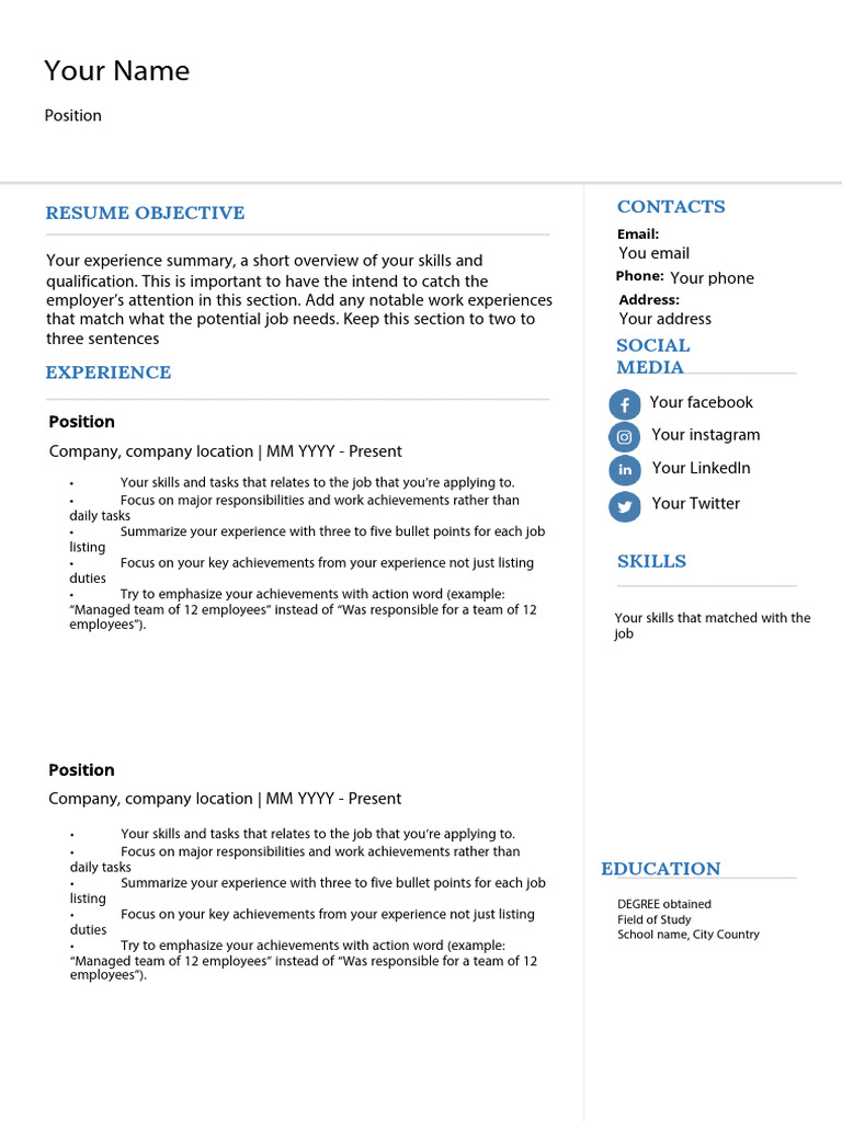 Images Modern Resume Template | PDF | Résumé