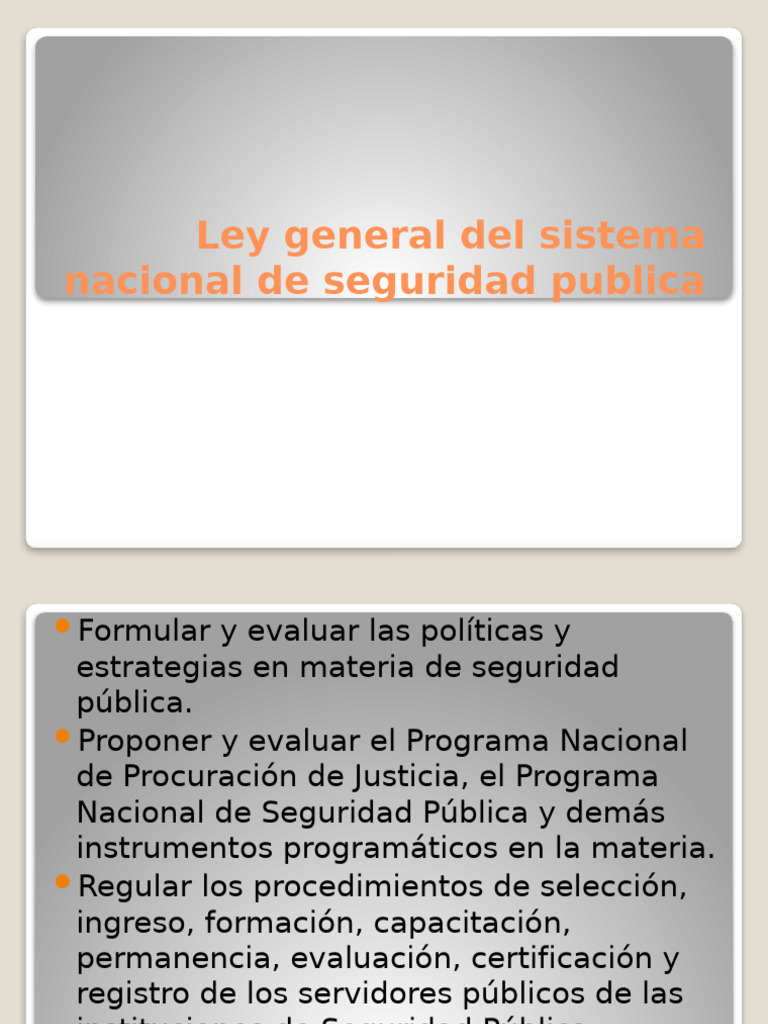 Ley General Del Sistema Nacional de Seguridad Publica | PDF | Valores ...