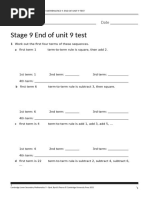 Stage 8 End of Unit 9 Test | PDF | Multiplication | Function (Mathematics)