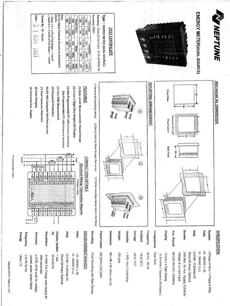 Dual Source Energy Meter | PDF