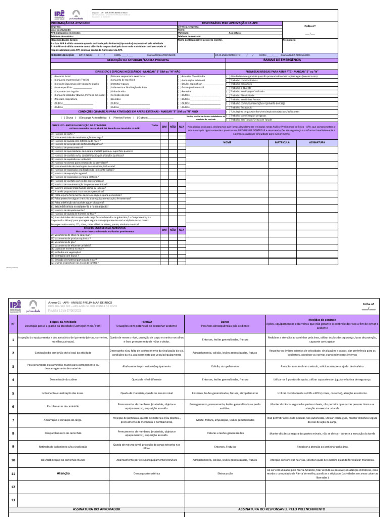 Análise de Risco e Segurança no Trabalho | PDF