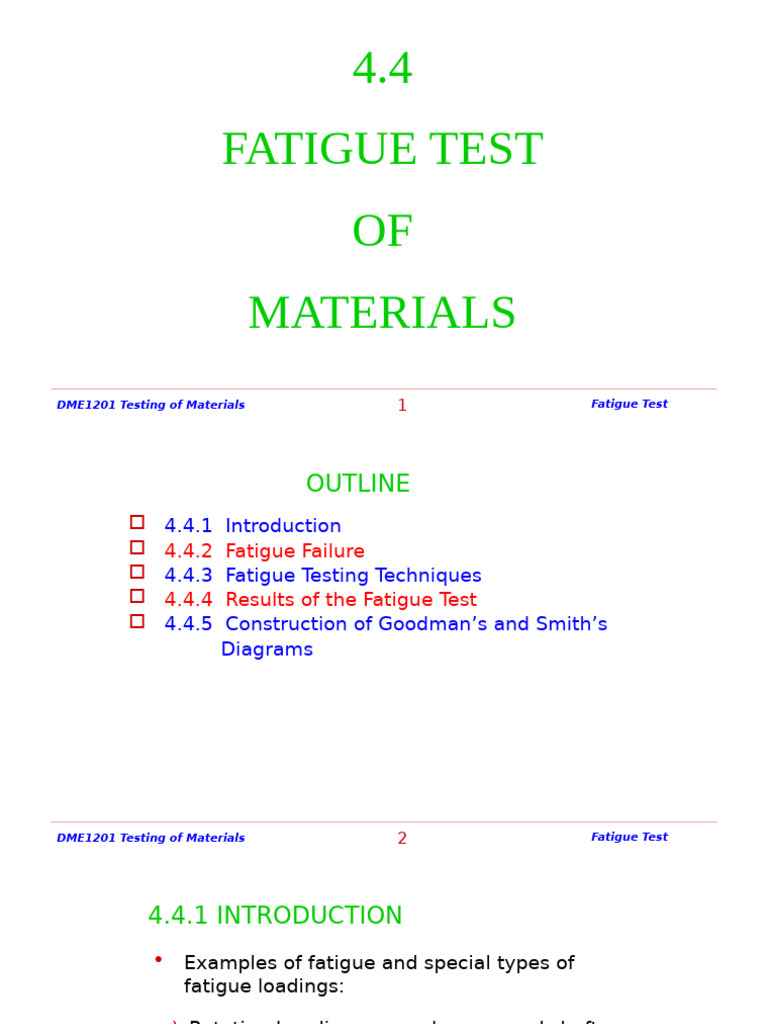 Fatigue Testing of Materials Overview | PDF | Fatigue (Material) | Fracture