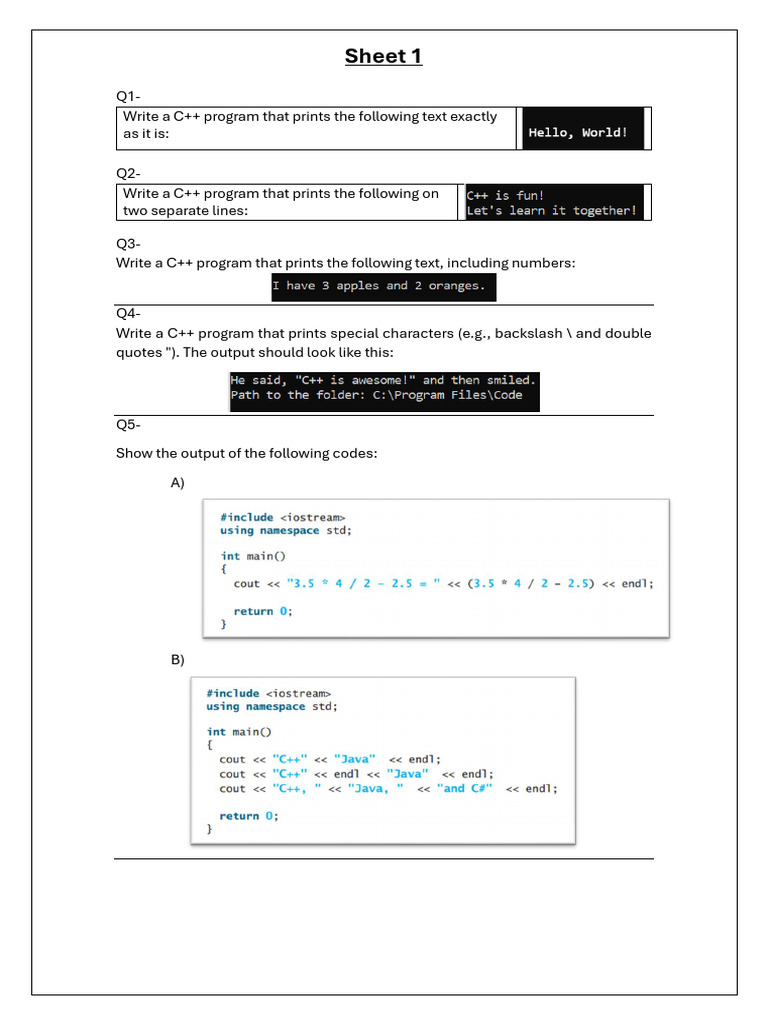 Sheet 1-4 | PDF