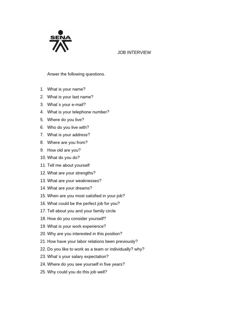 Essential Job Interview Questions Guide | PDF