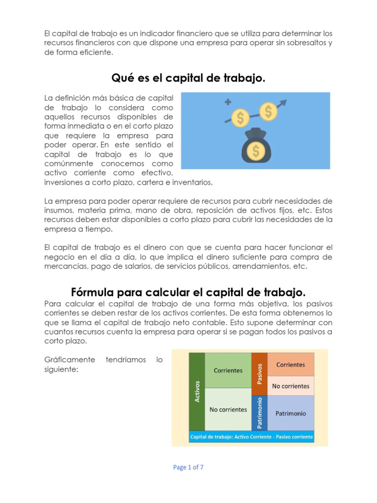 Capital de Trabajo | PDF | Capital de trabajo | Business