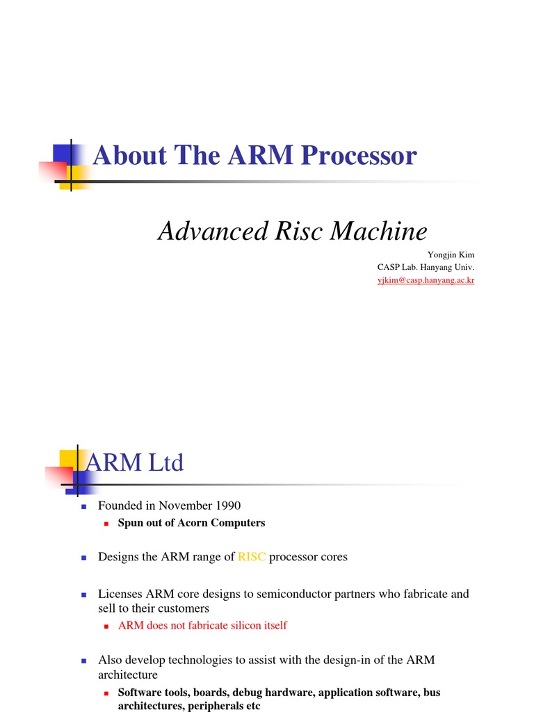 About The ARM Processor PDF