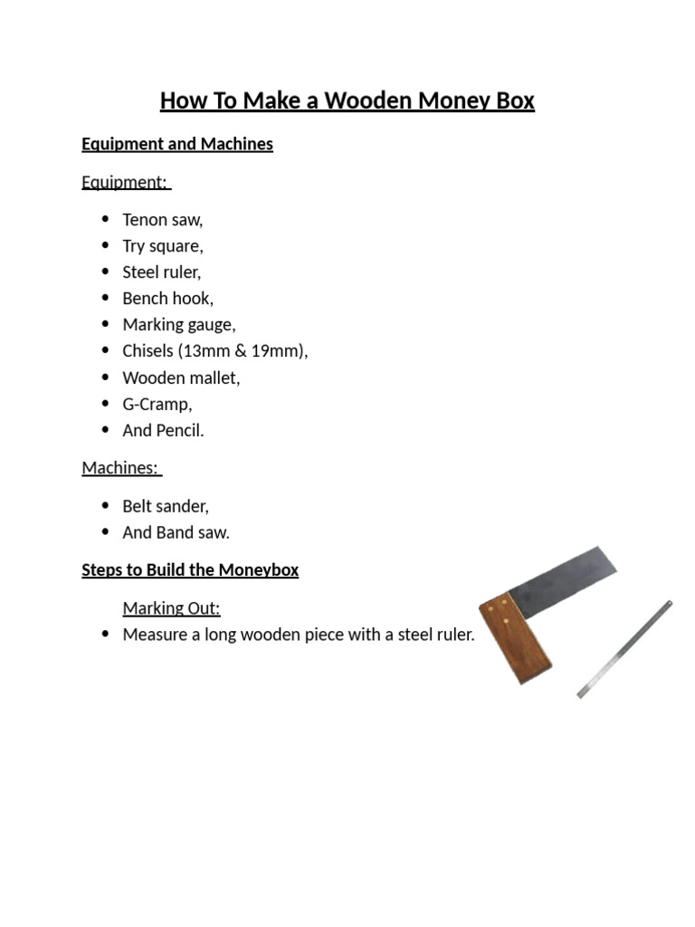 Build Your Own Wooden Money Box | PDF