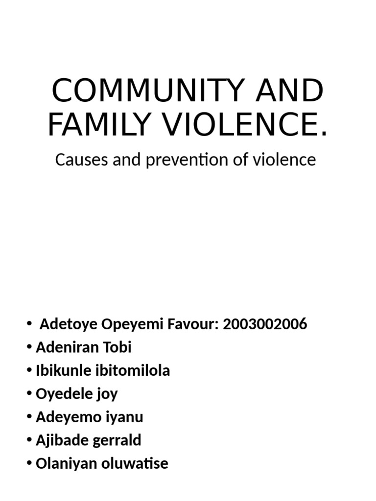 Group 3 CHN (Community and Family Violence) | PDF | Violence | Domestic ...
