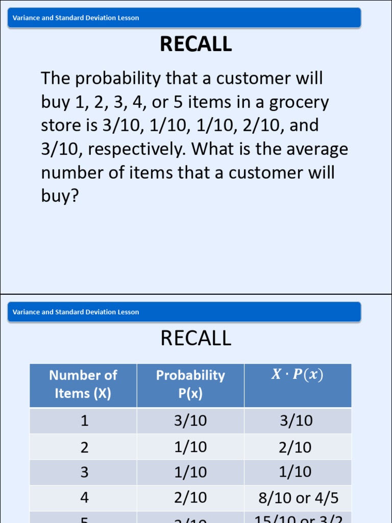 Variance and Standard Deviation Guide | PDF | Variance | Standard Deviation