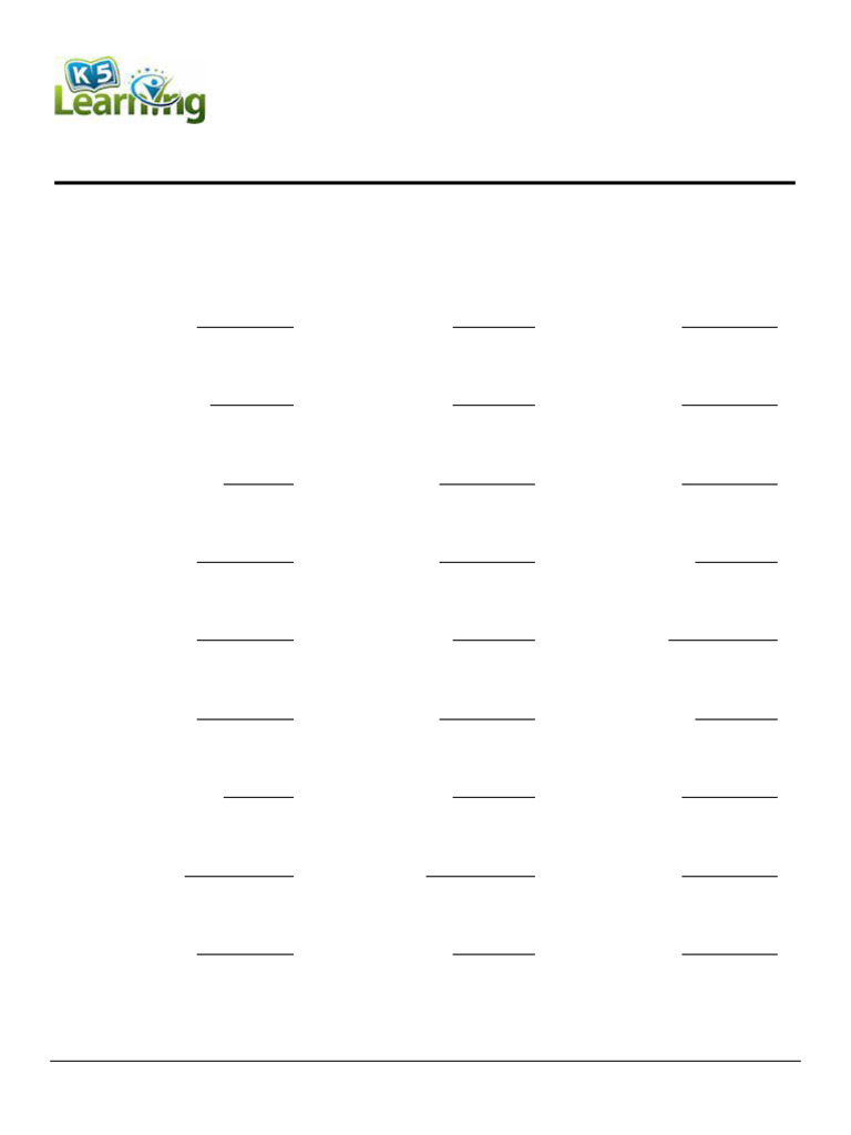 Grade 4 Division Facts 1 To 12 A | PDF