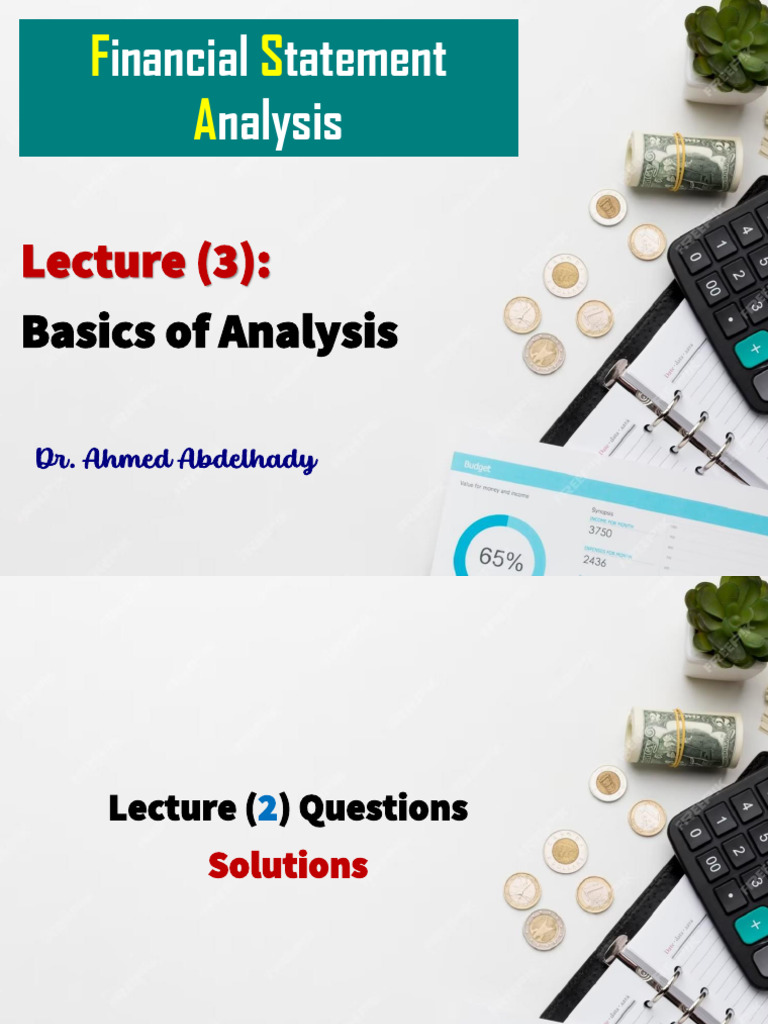 Lecture 03 - Basics of Analysis | PDF | Income Statement | Expense