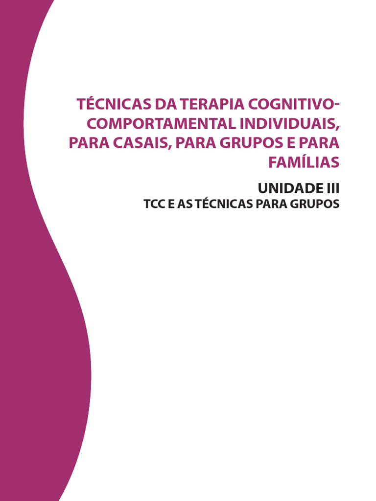 Técnicas da TCC para Grupos | PDF | Terapia cognitiva comportamental ...