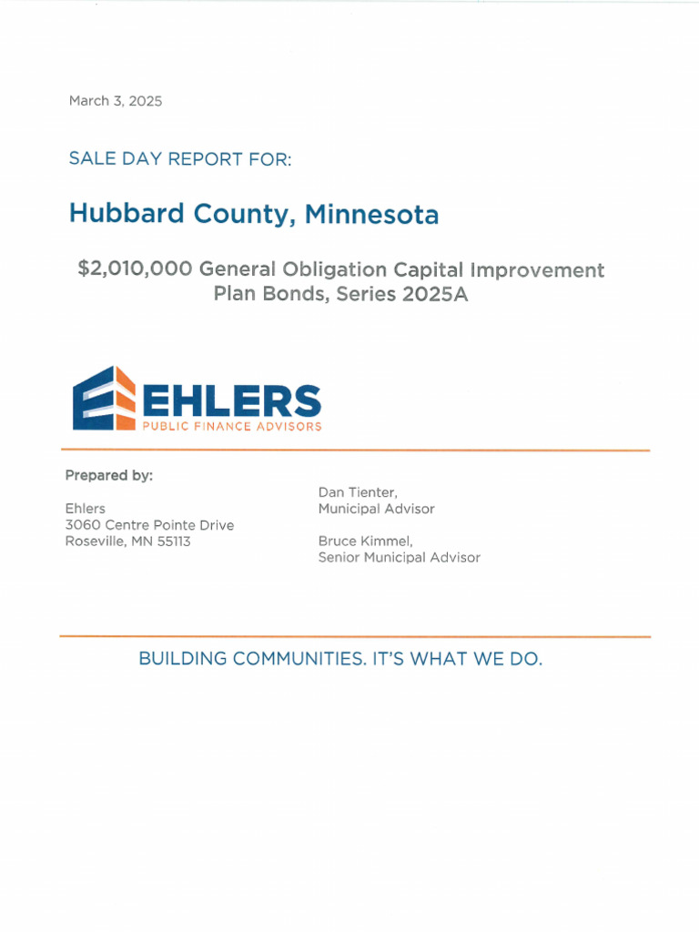 Ehlers - March 4 Bond Sale Day Report | PDF