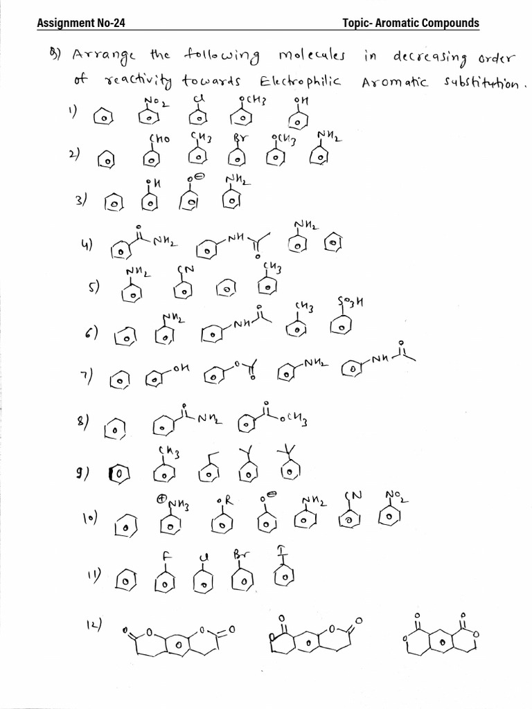 Aromatic Compounds Assignment Guide | PDF
