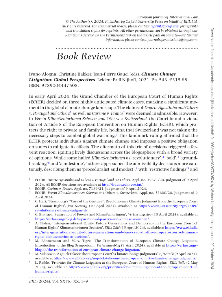 Article Climate Change 2024 European Journal | PDF | Climate Change ...