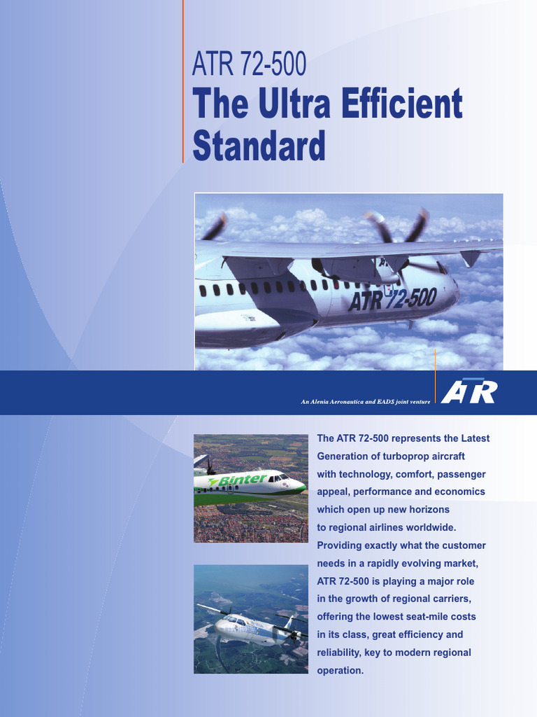 ATR 72-500 Aircraft Overview and Specs | PDF | Aircraft | Airliner