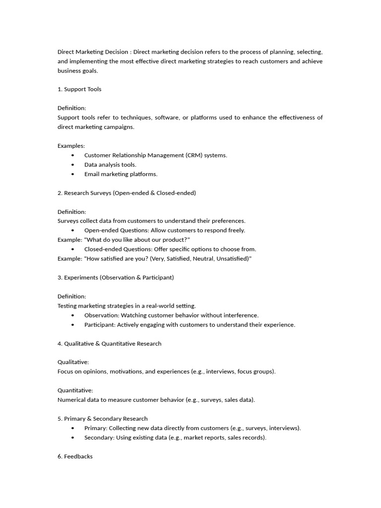 Direct Marketing Strategies and Tools | PDF | Direct Marketing | Marketing