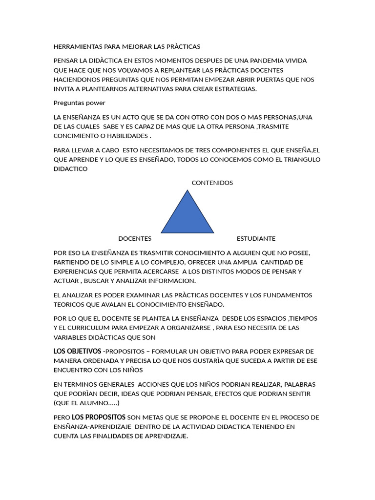 Herramientas para Mejorar Las Pràcticas | PDF | Enseñando | Plan de ...